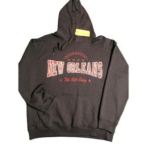 Unisex Sz L Classic Colors Embroidered Black Hoodie Authentic New Orleans